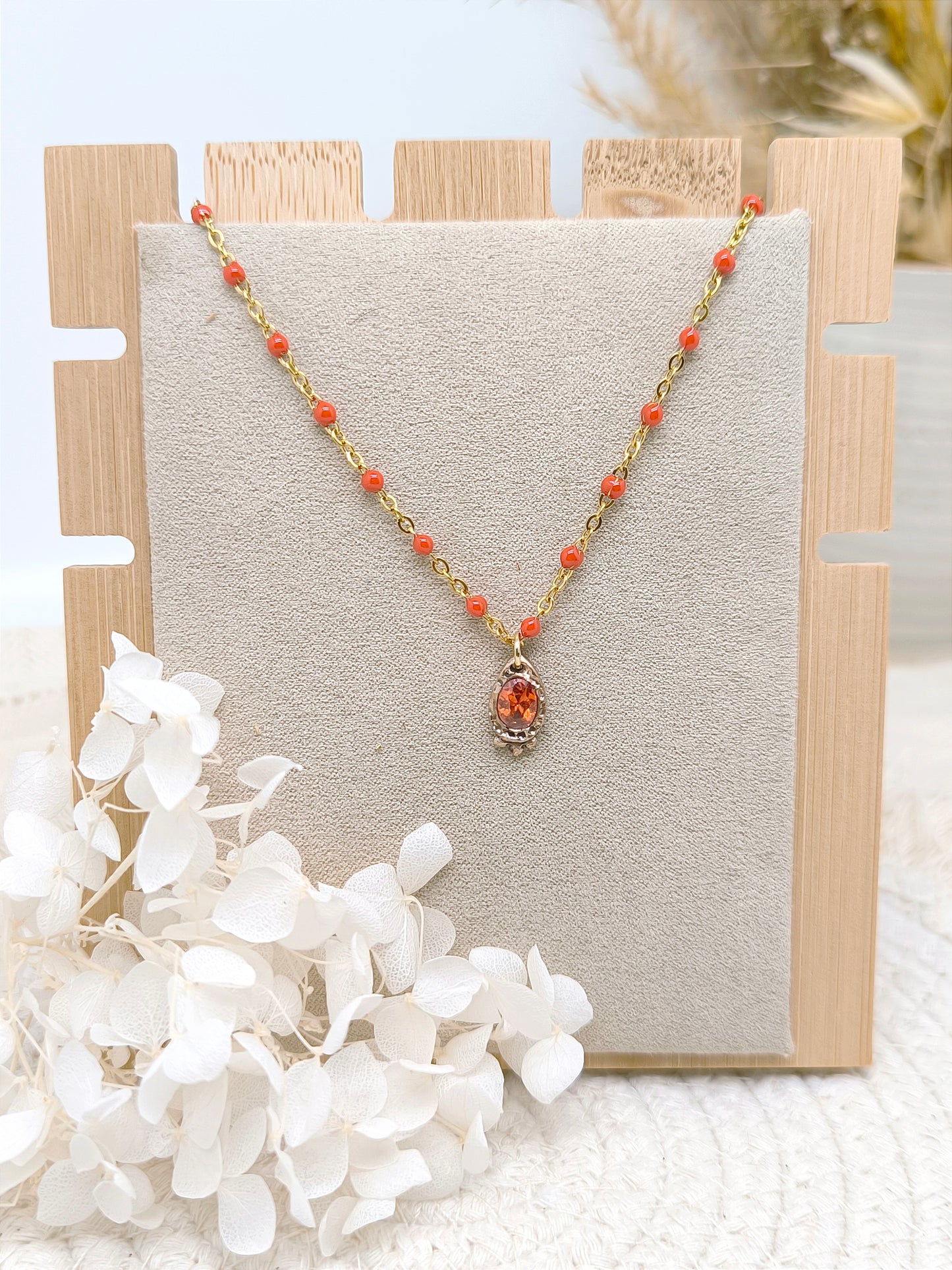 Collier bronze et oxyde zirconium : Sissi