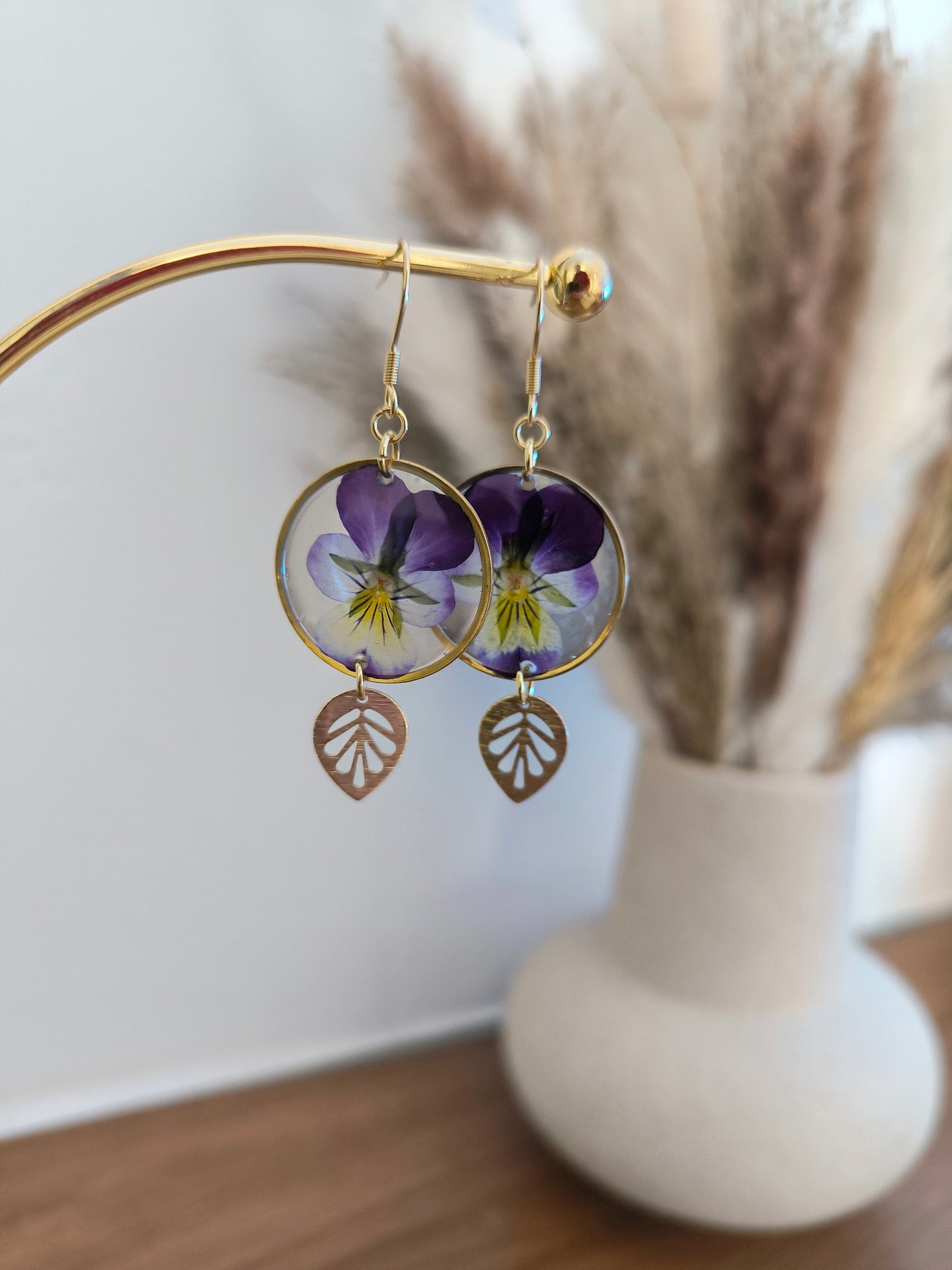 Boucles d'oreilles : Douce pensée