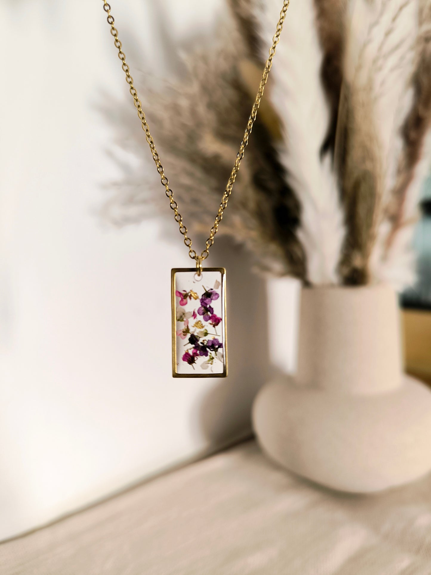 Collier médaillon rectangle : Alysse