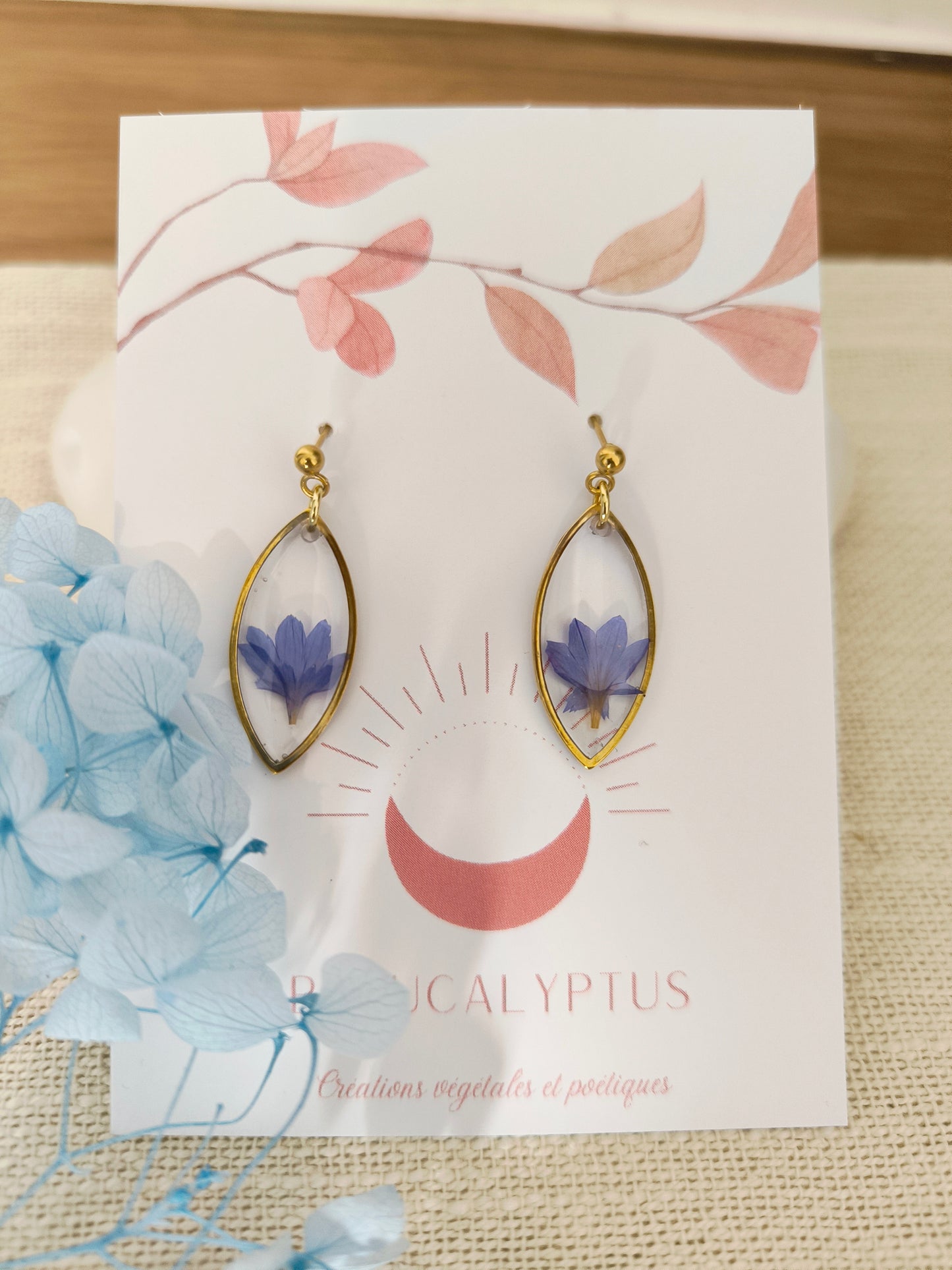 Boucles d'oreilles : Goutte de bleuet