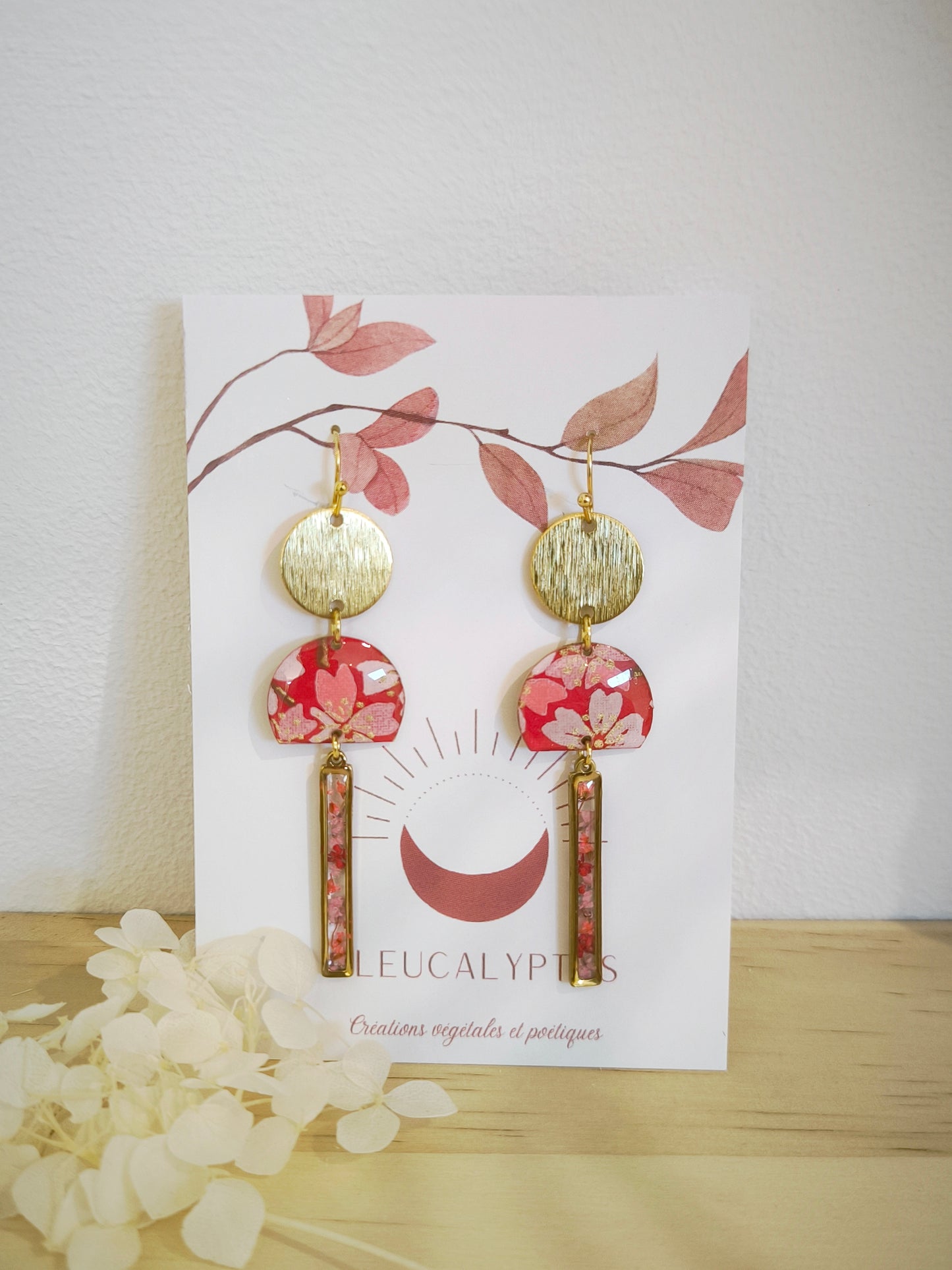 Boucles d'oreilles florales : Les lanternes florales d'Hanami