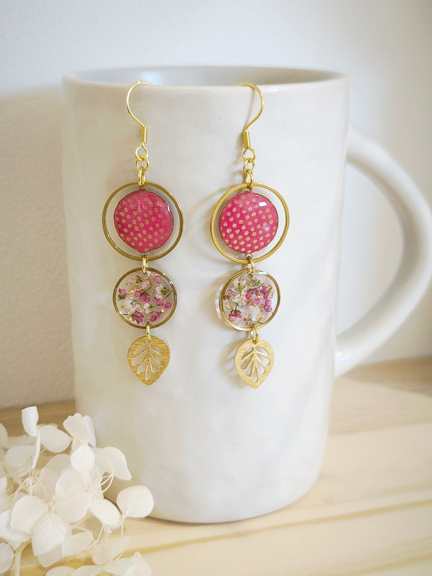 Boucles d'oreilles florales : Un printemps au Japon