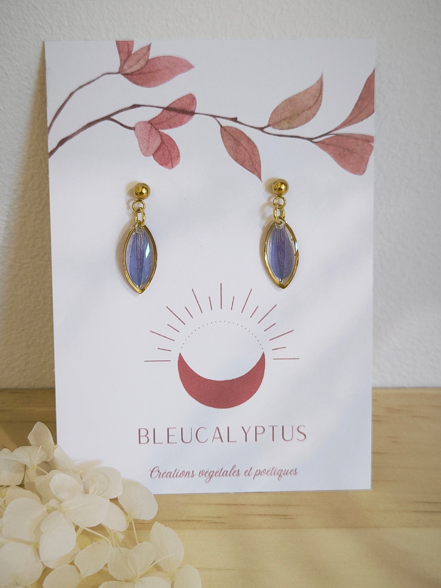 Mini Boucles d'oreilles florales : Scaevola