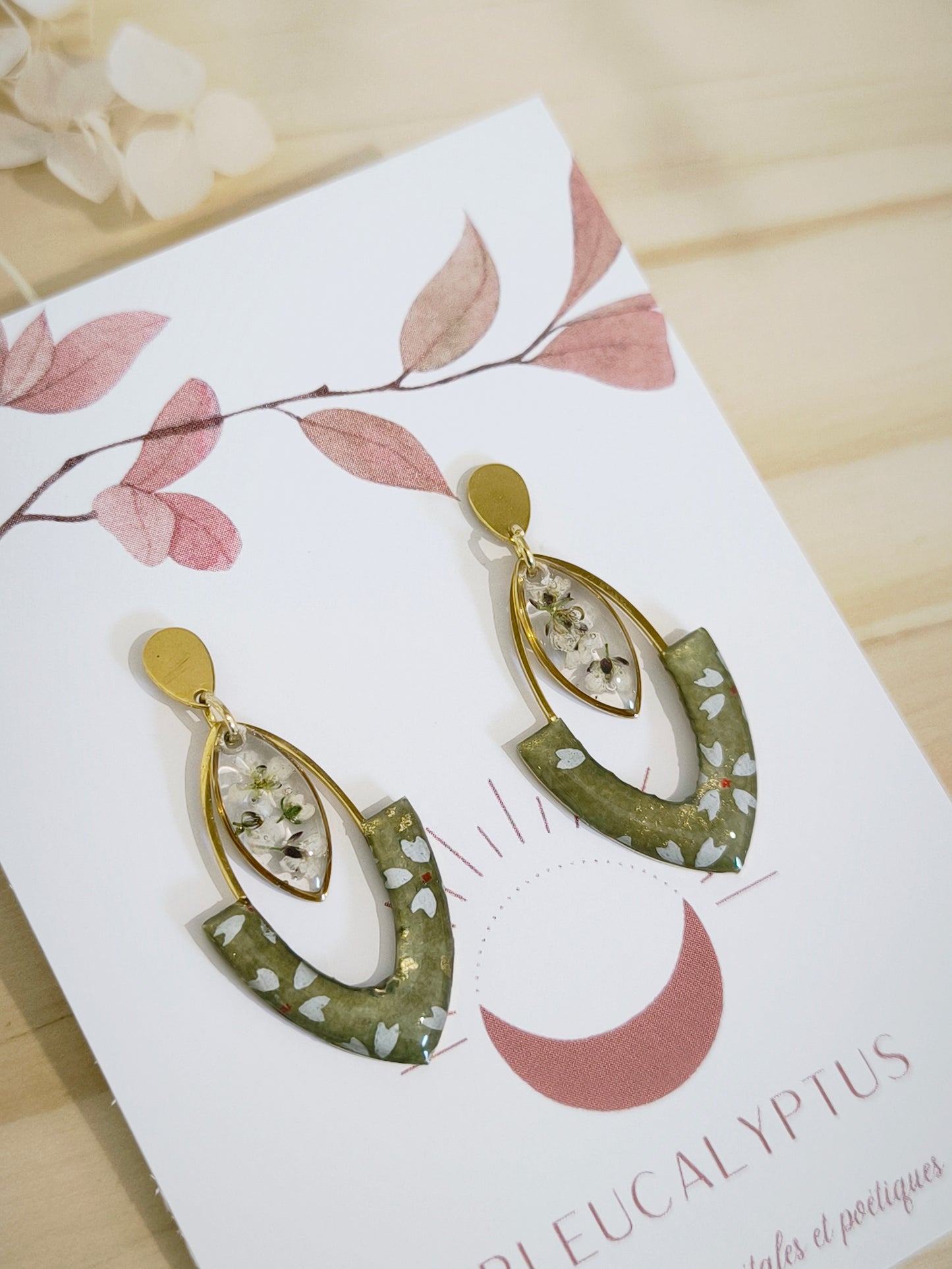 Boucles d'oreilles florales : Eventail printanier