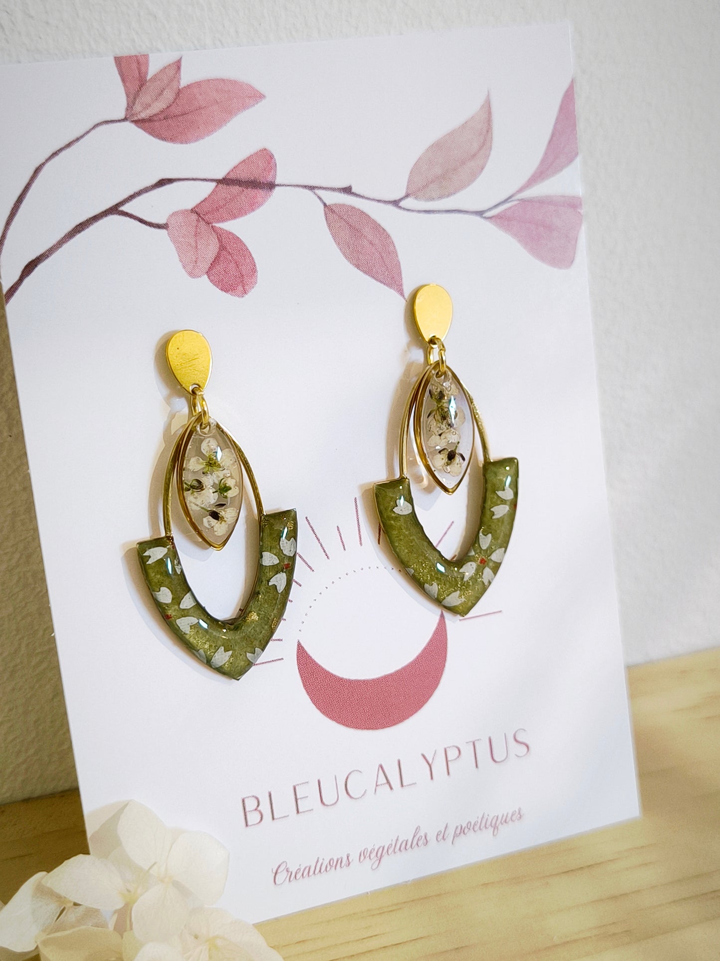 Boucles d'oreilles florales : Eventail printanier