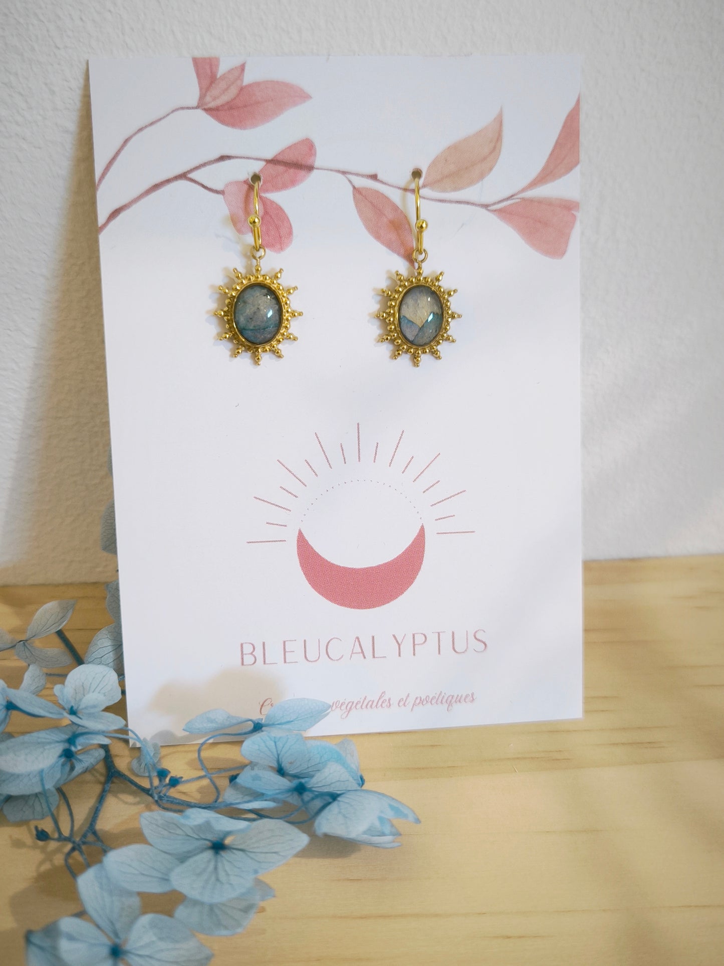 Boucles d'oreilles florales : Eclipse florale - bleu