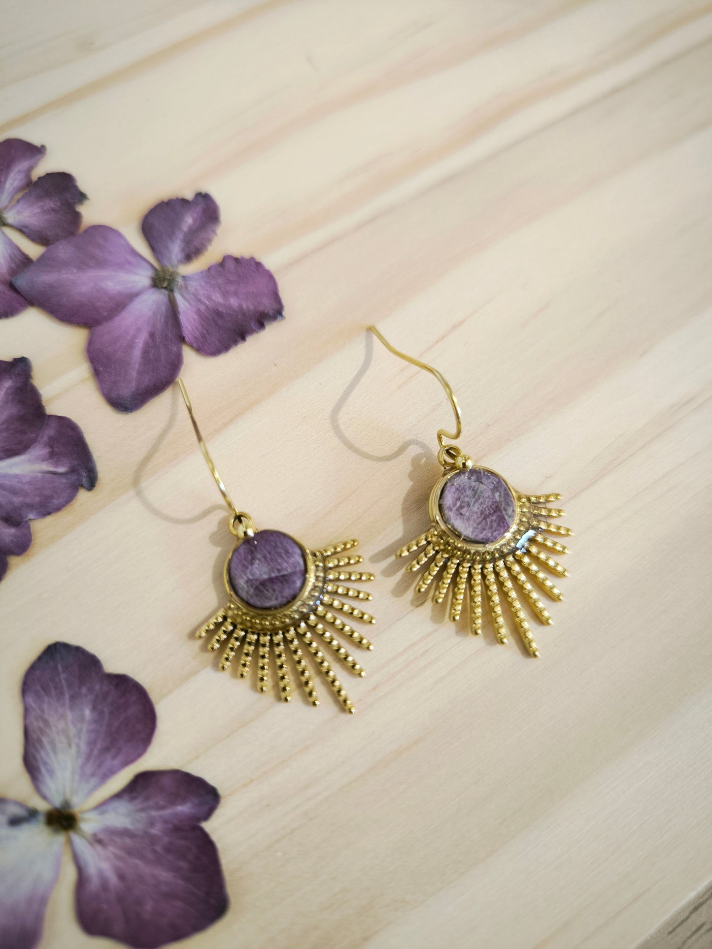 Boucles d'oreilles florales : Eclipse florale - violet