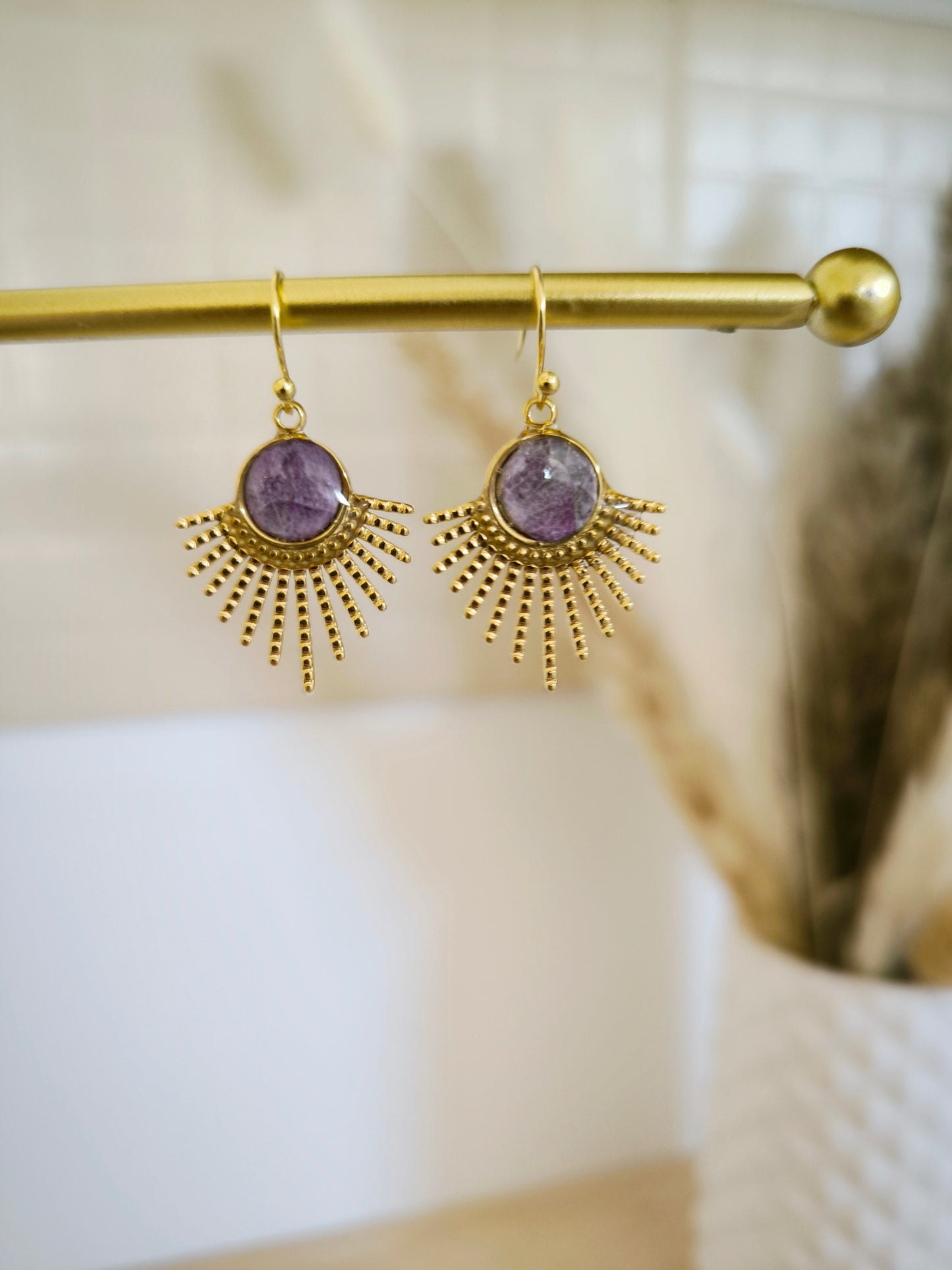 Boucles d'oreilles florales : Eclipse florale - violet