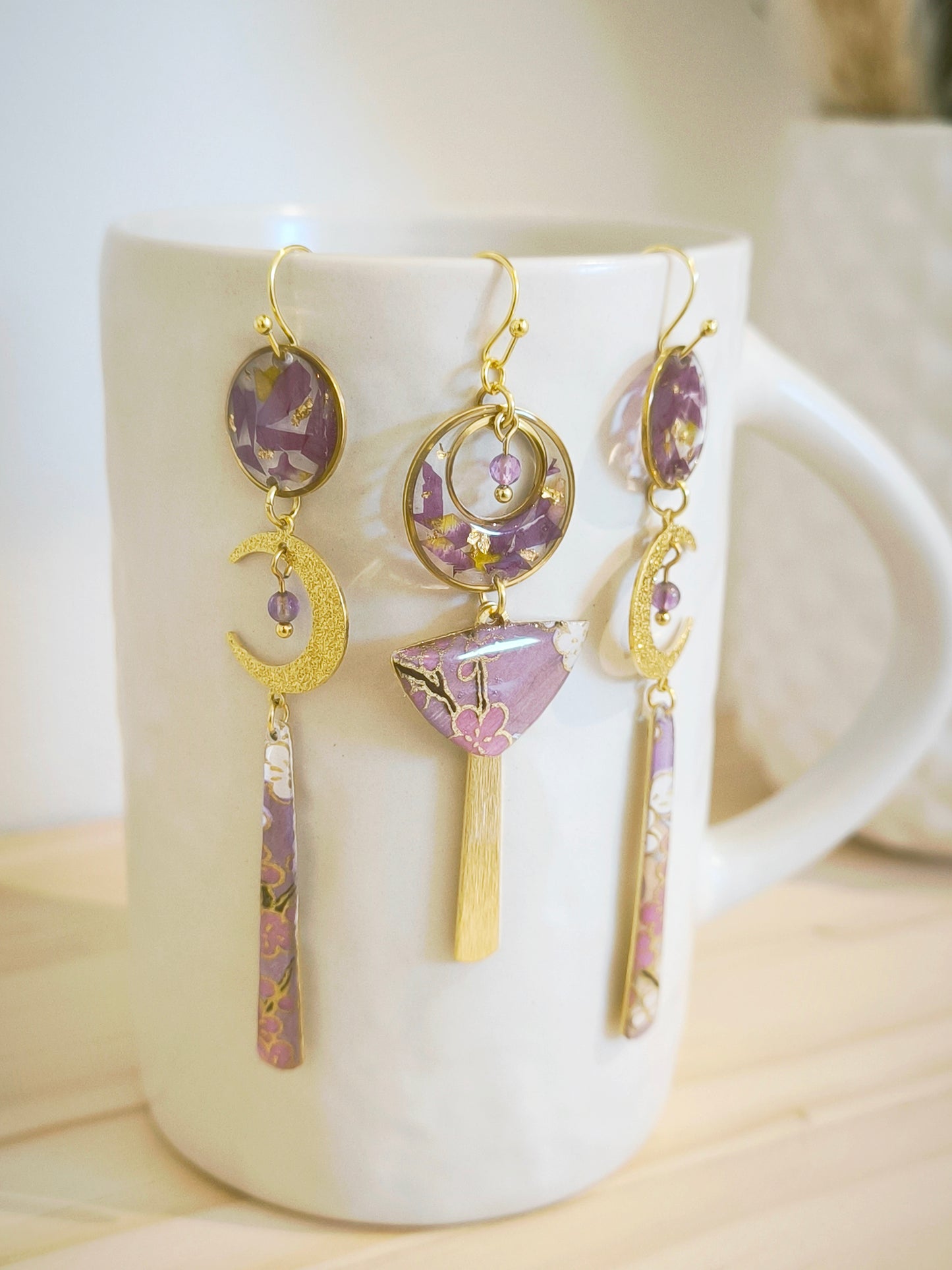 Boucles d'oreilles florales : L'aube sous les cerisiers