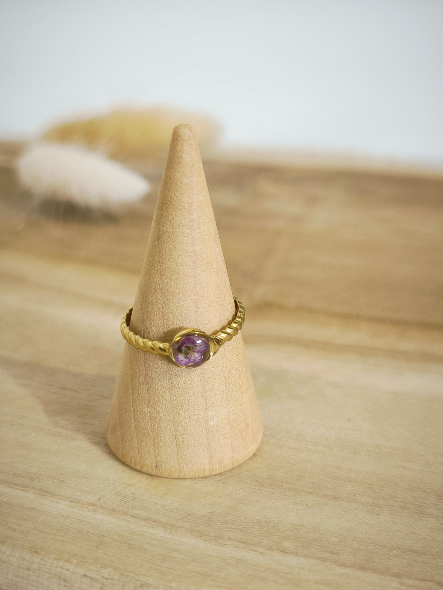 Bague florale : Mini Alysse violette