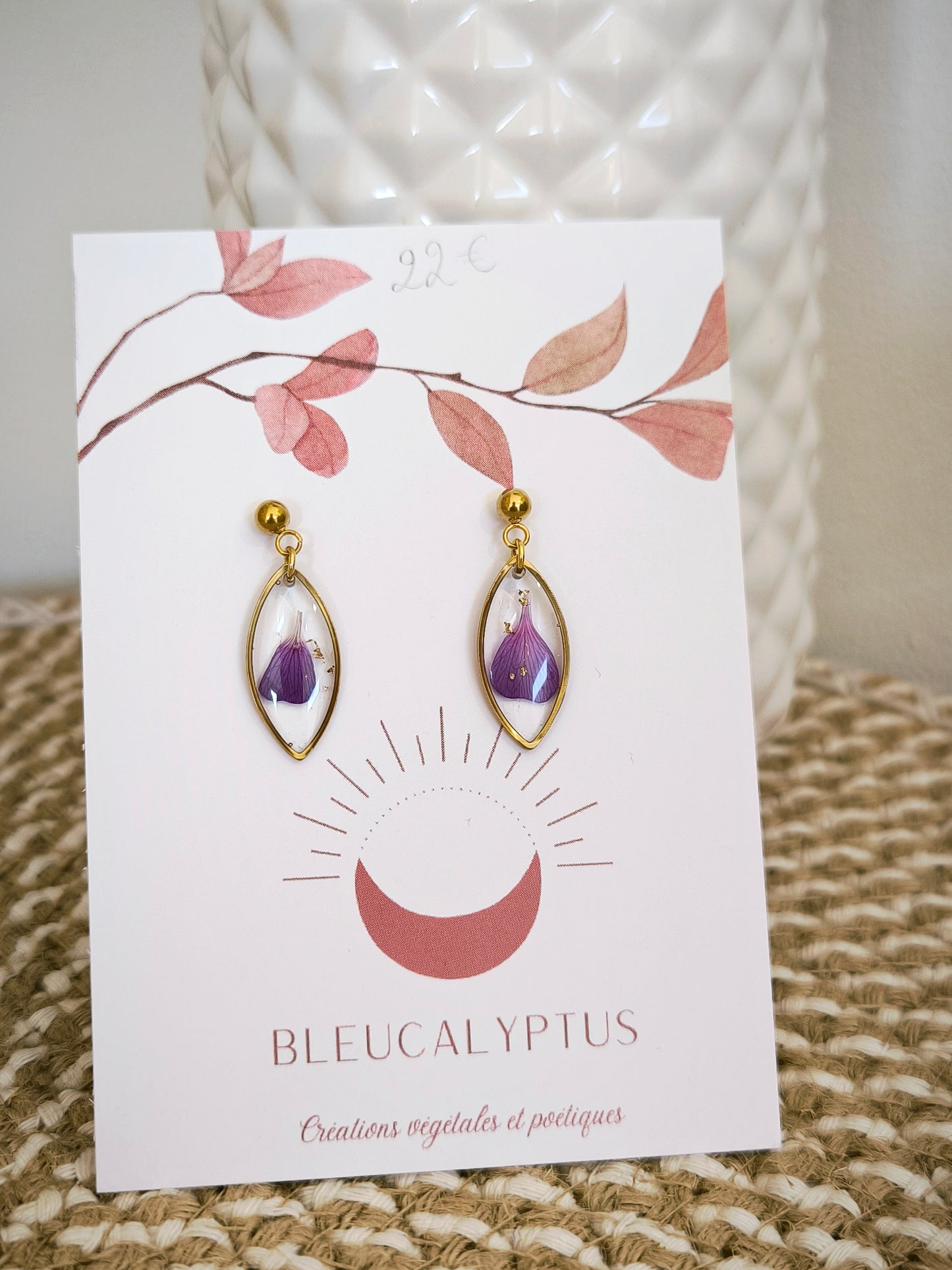 Mini Boucles d'oreilles florales : Aubriète