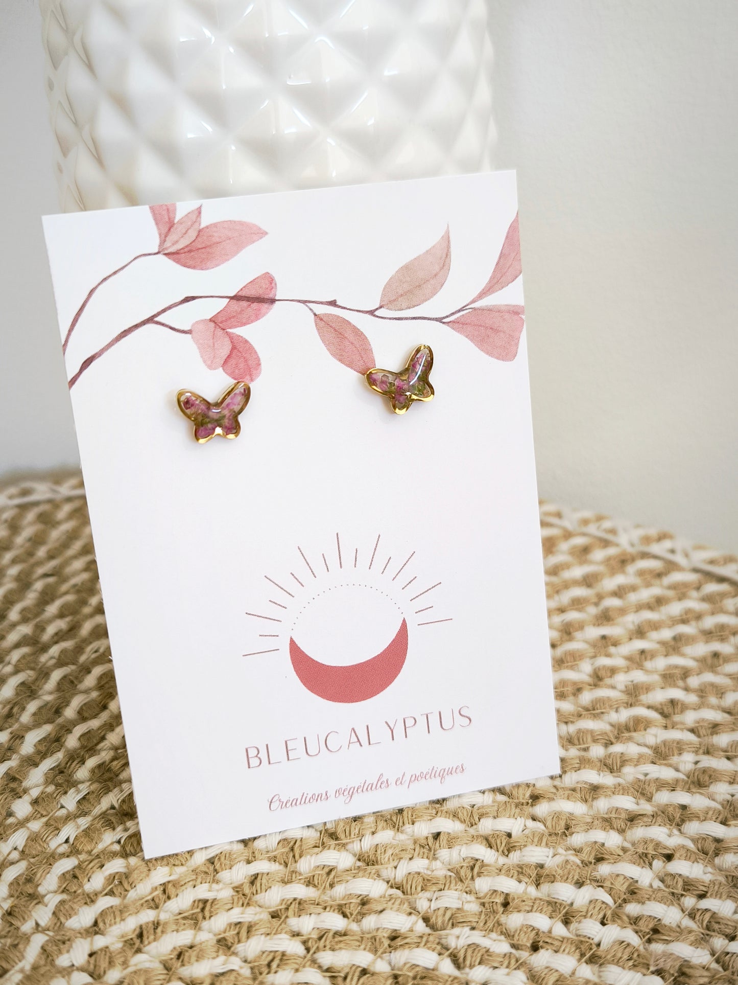 Boucles d'oreilles puces : Papillon d'alysse