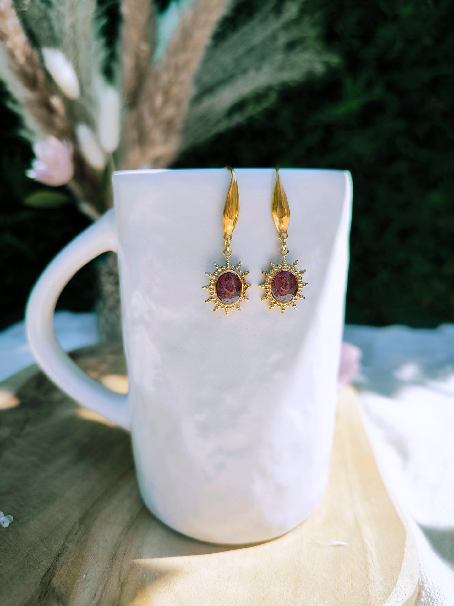 Boucles d'oreilles Coquelicot et soleil
