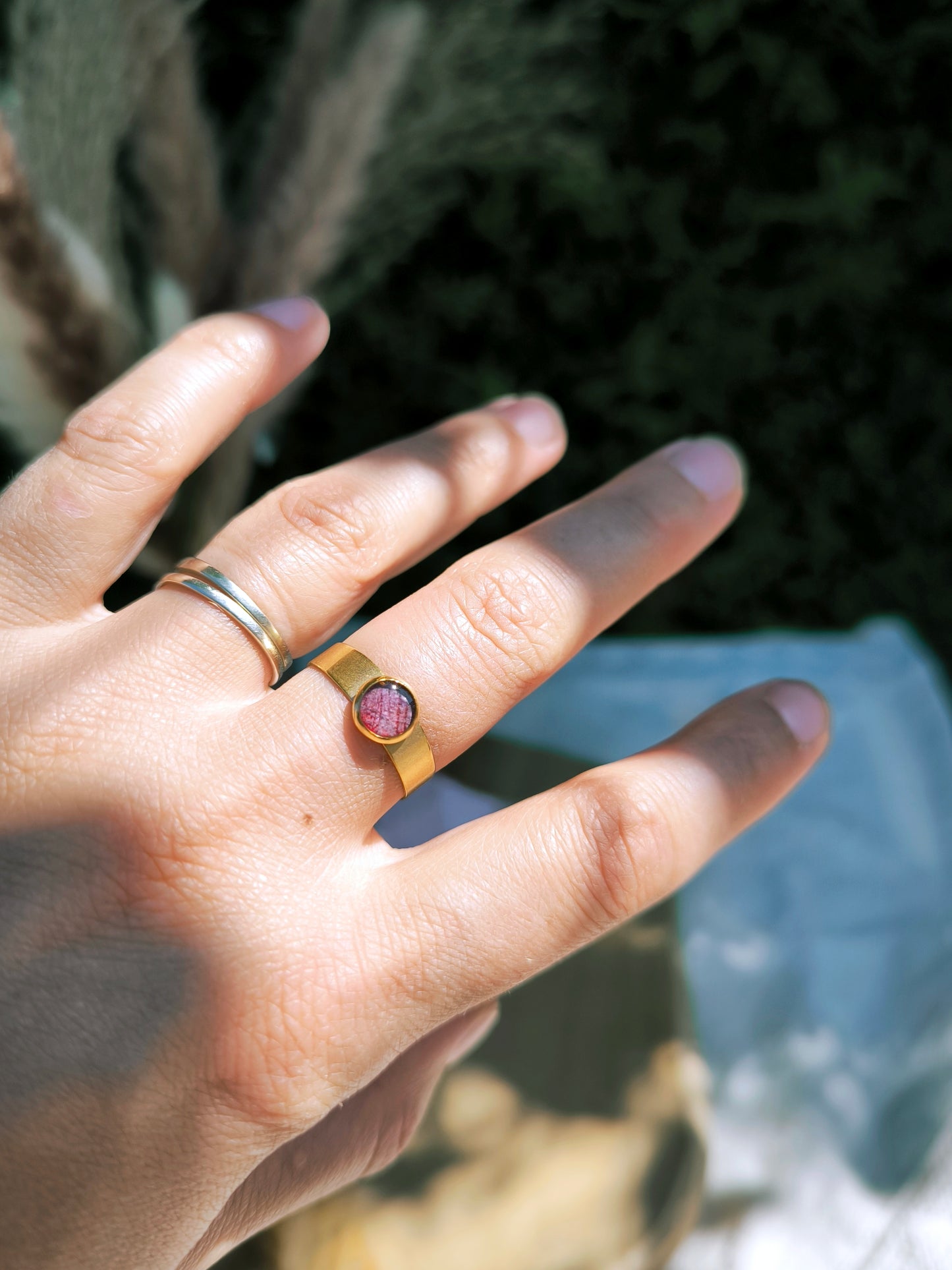 Bague ronde Coquelicot