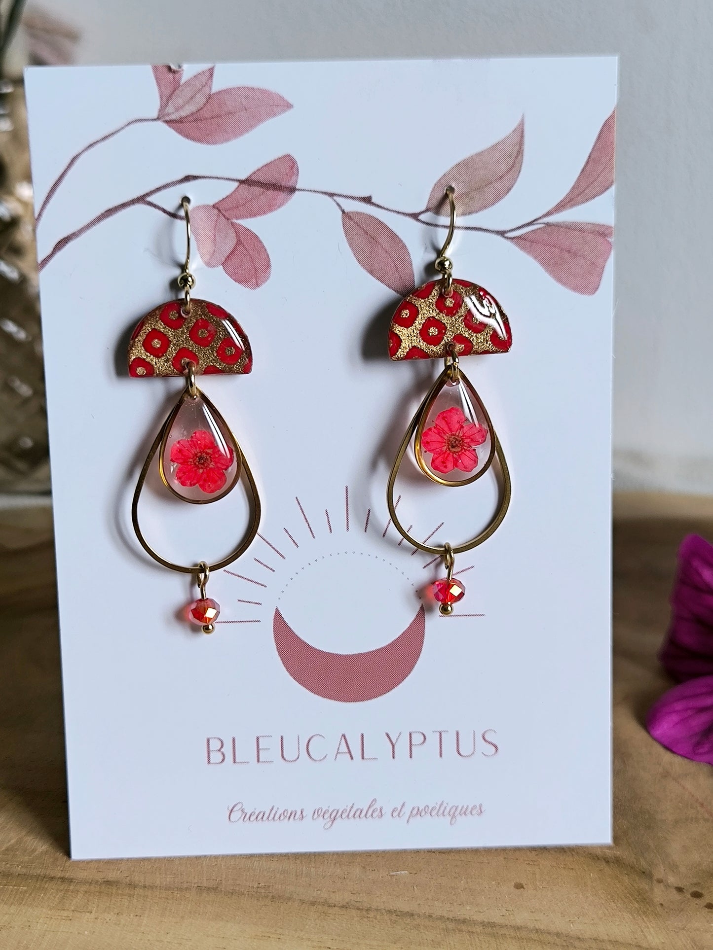 Boucles d'oreilles florales : L'envol