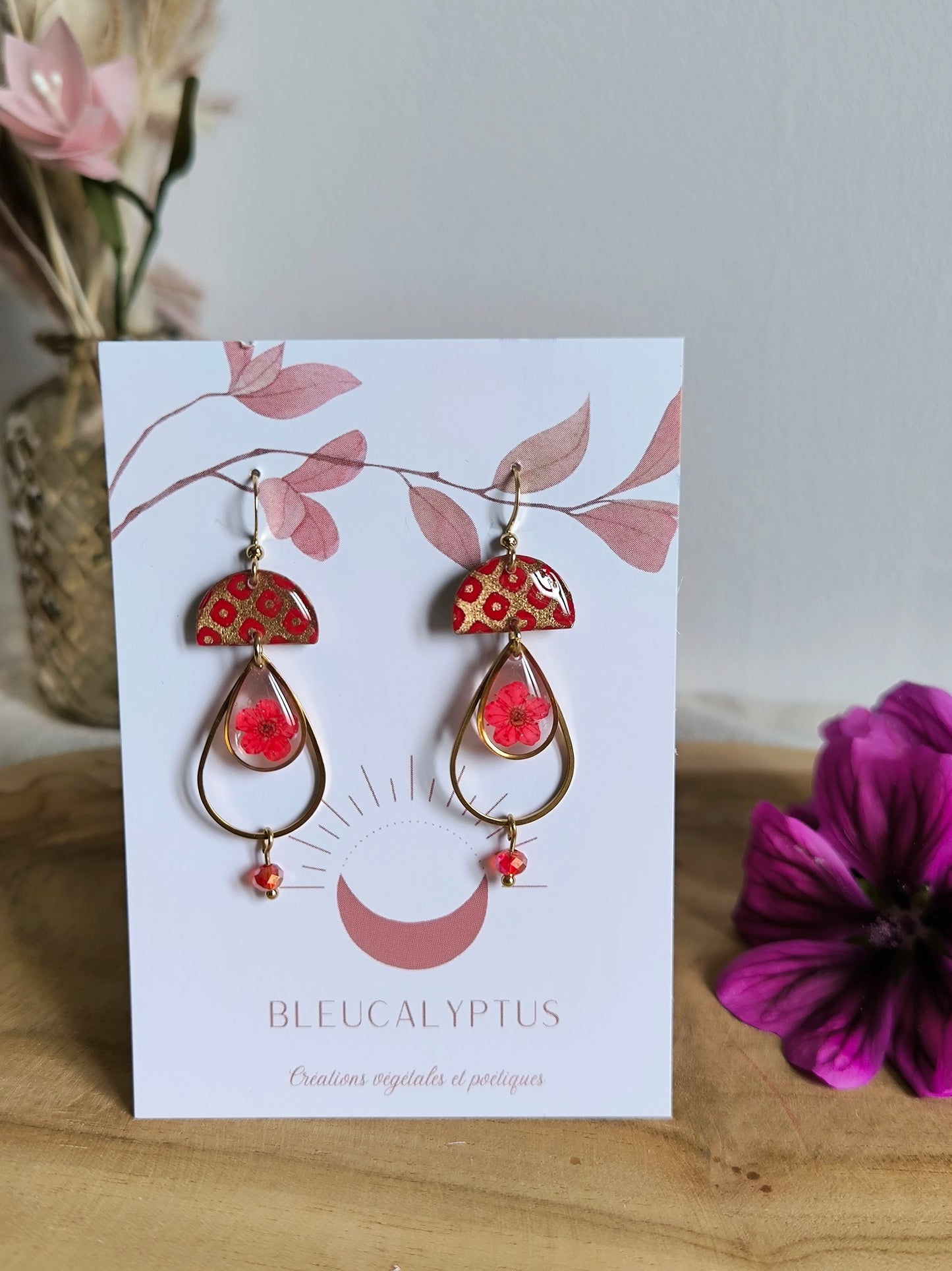 Boucles d'oreilles florales : L'envol