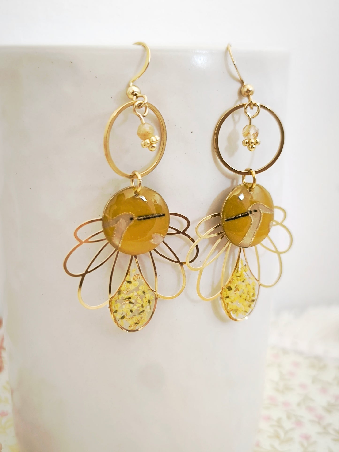 Boucles d'oreilles Tsuru no Hikari – Lumière de la Grue