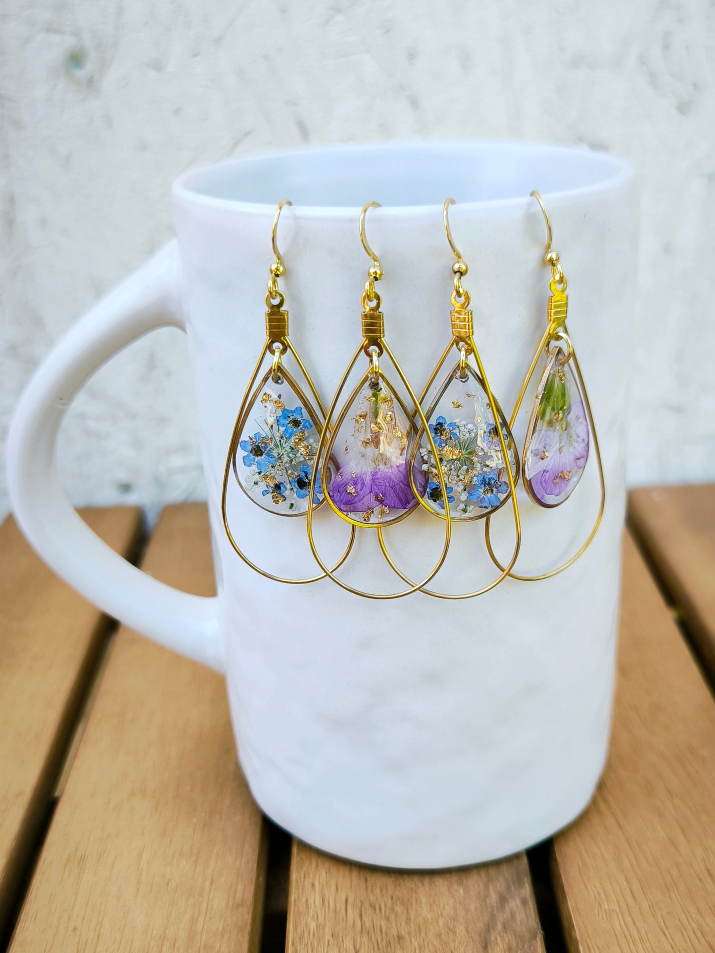 Boucles d'oreilles pendantes - ovale - : Aubriète
