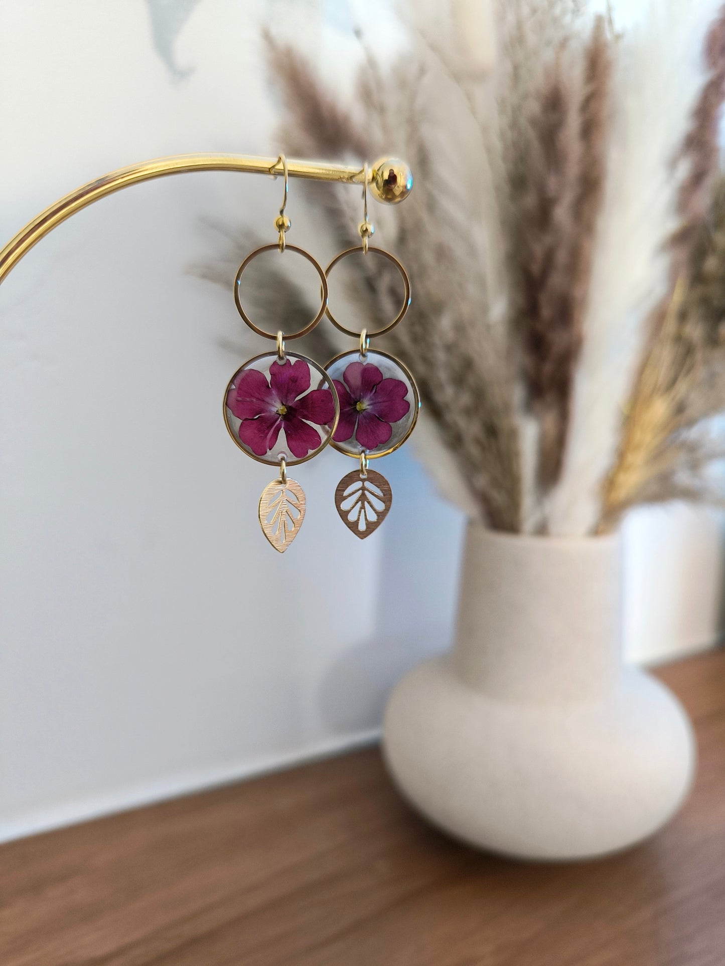 Boucles d'oreilles: Bouquet de verveine