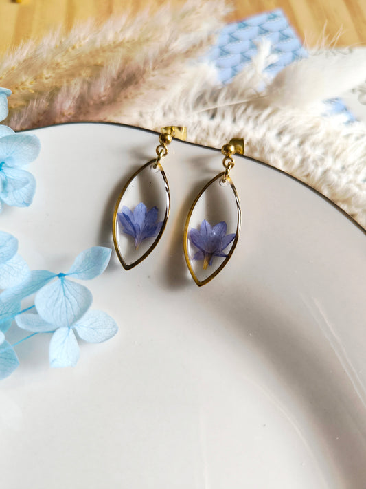 Boucles d'oreilles : Goutte de bleuet