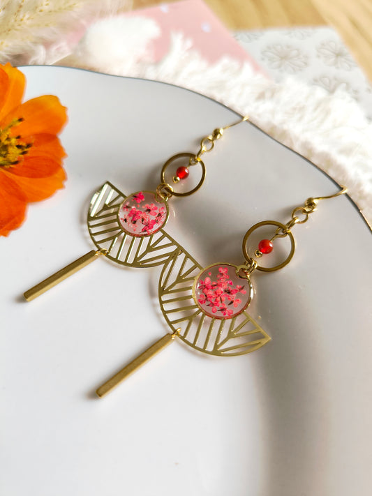 Boucles d'oreilles : Nouvel an Chinois Rouge