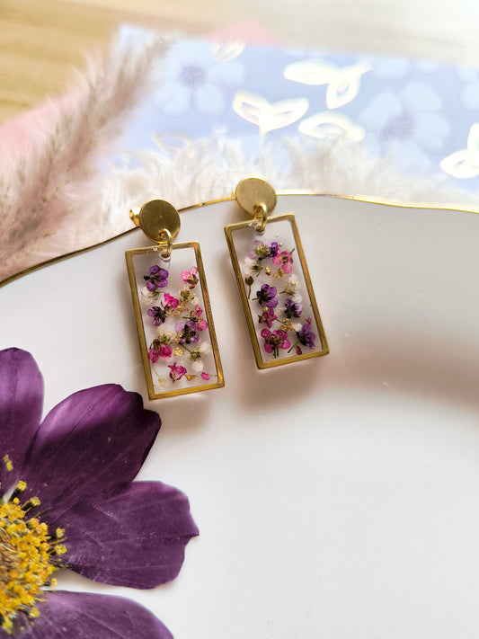 Boucles d'oreilles rectangulaires : Le portrait d'Alysse