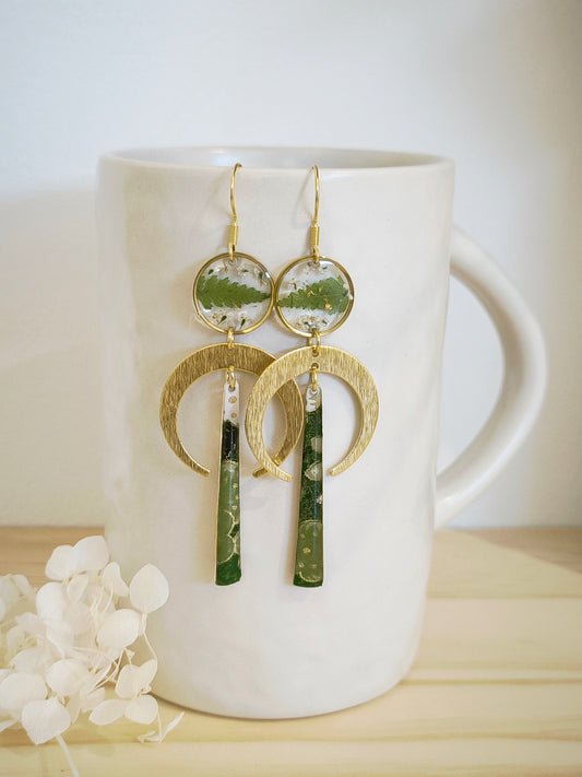 Boucles d'oreilles florales : Forêt Nipponne au clair de lune