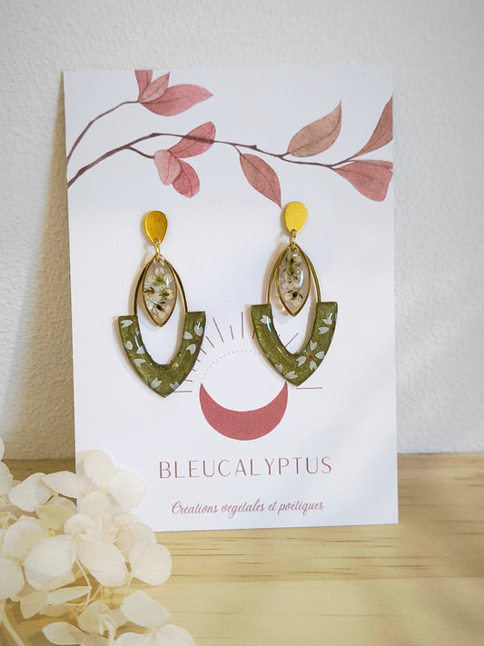 Boucles d'oreilles florales : Eventail printanier