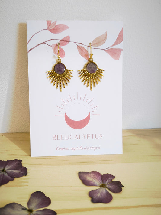 Boucles d'oreilles florales : Eclipse florale - violet