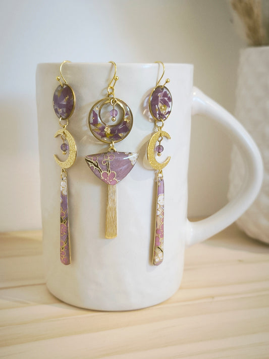Boucles d'oreilles florales : L'aube sous les cerisiers