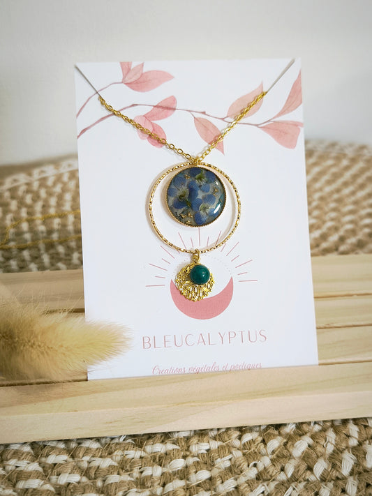 Grand Collier sautoir cercle : Bleu