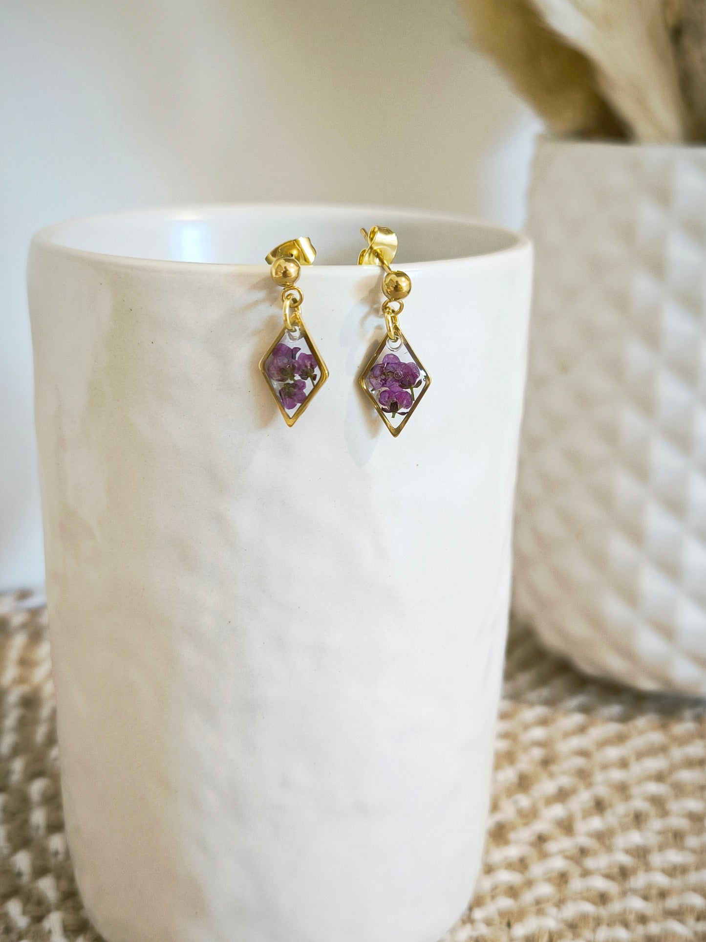 Mini Boucles d'oreilles florales : Alysse