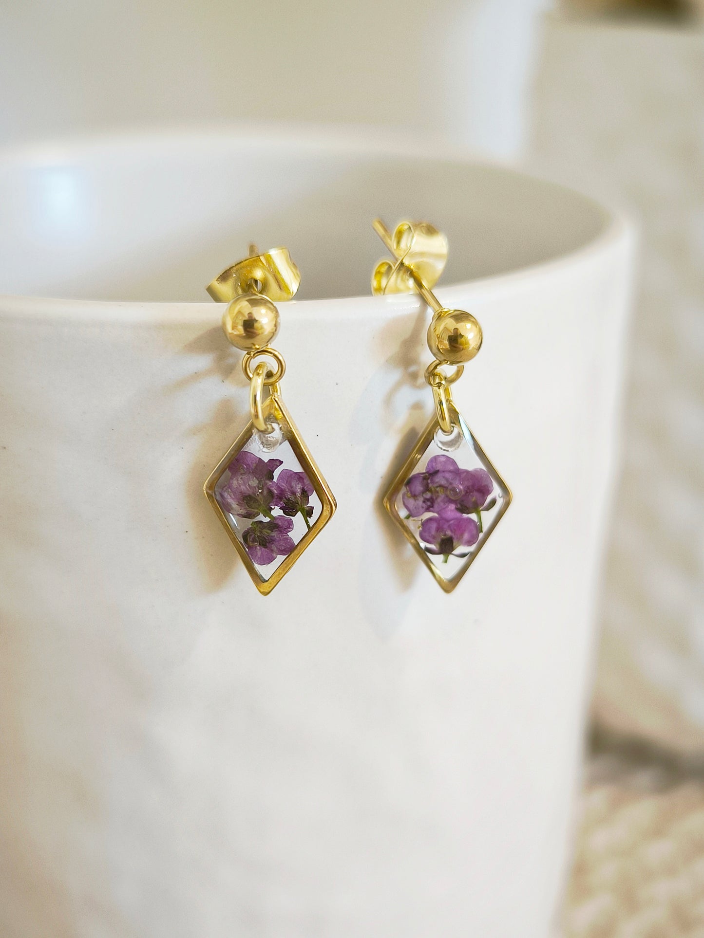 Mini Boucles d'oreilles florales : Alysse