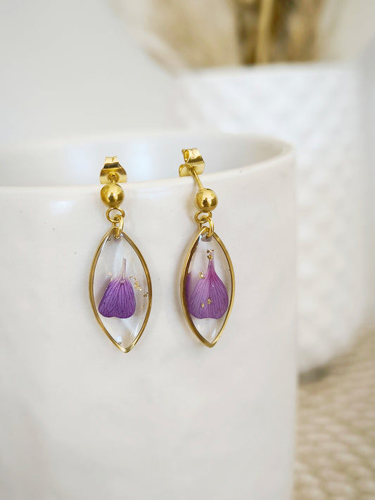 Mini Boucles d'oreilles florales : Aubriète