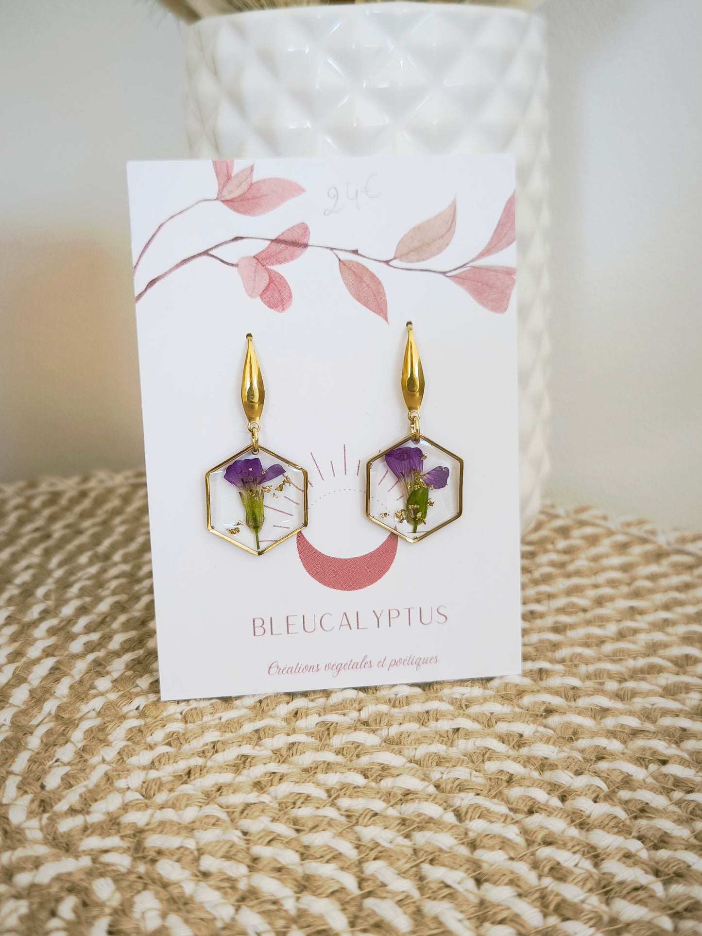 Boucles d'oreilles Hexagones : Aubriète