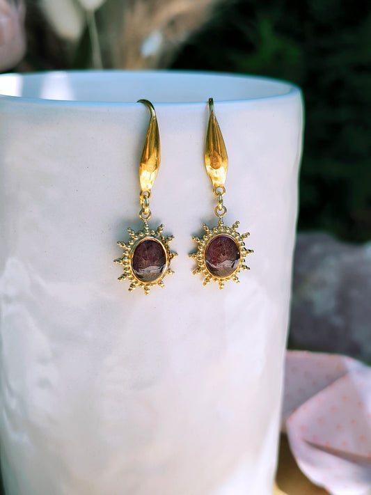 Boucles d'oreilles Coquelicot et soleil