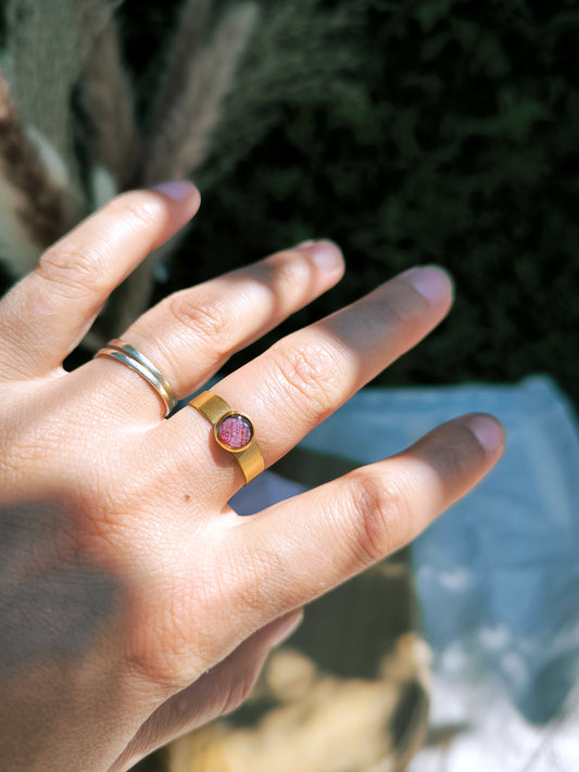 Bague ronde Coquelicot
