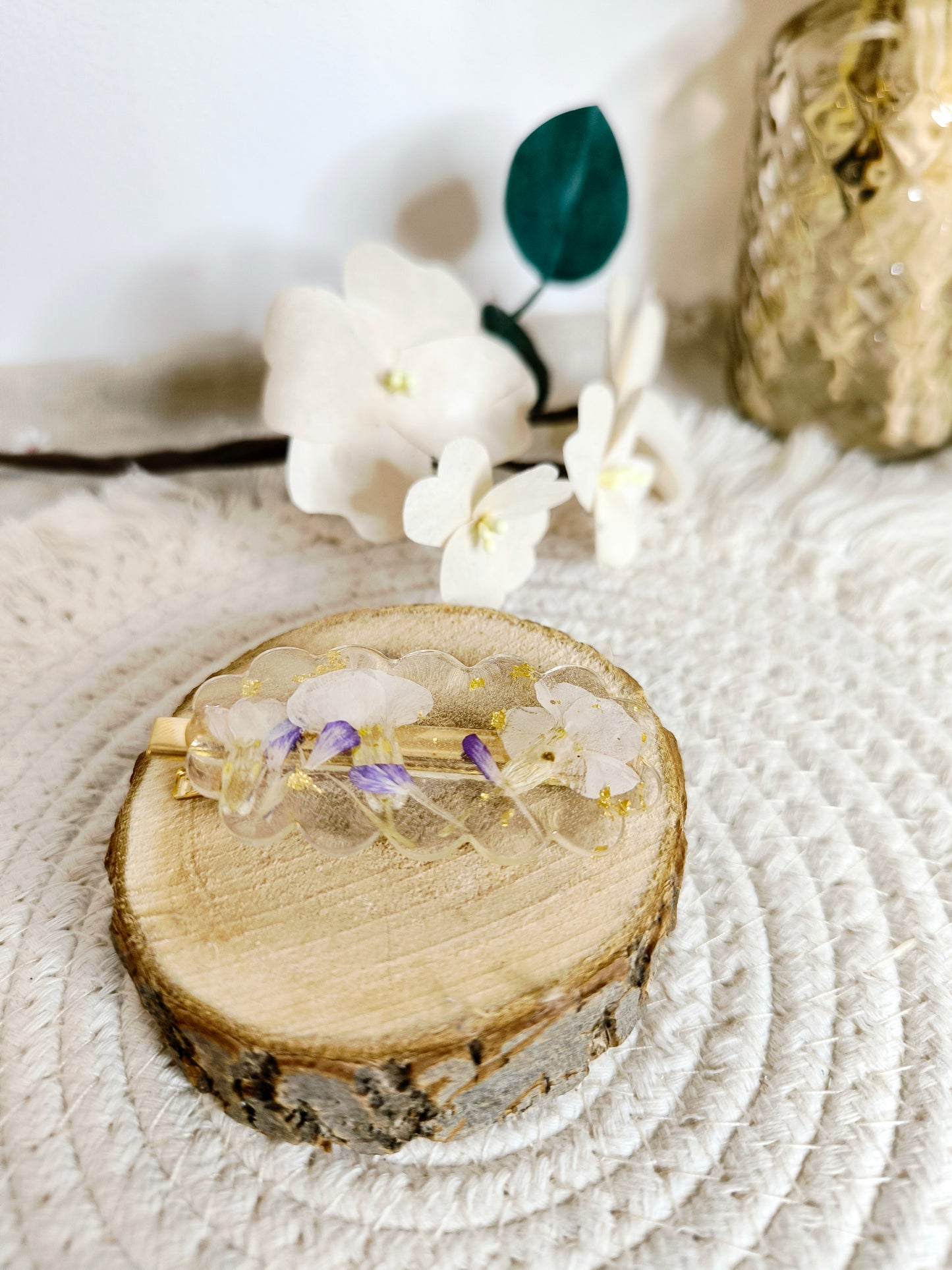 Barrettes florales ou pailletées / divers coloris