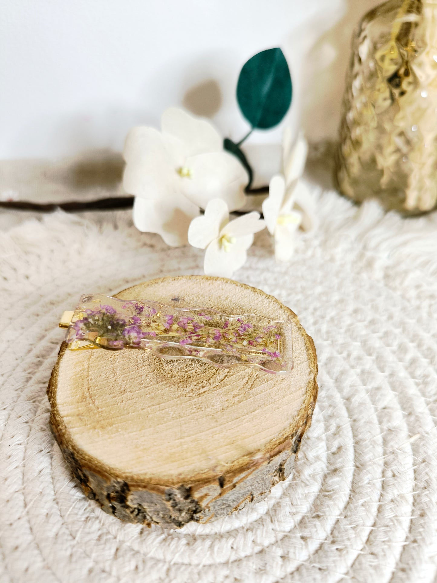 Barrettes florales ou pailletées / divers coloris