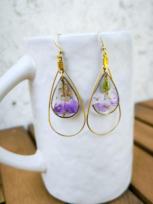 Boucles d'oreilles pendantes - ovale - : Aubriète
