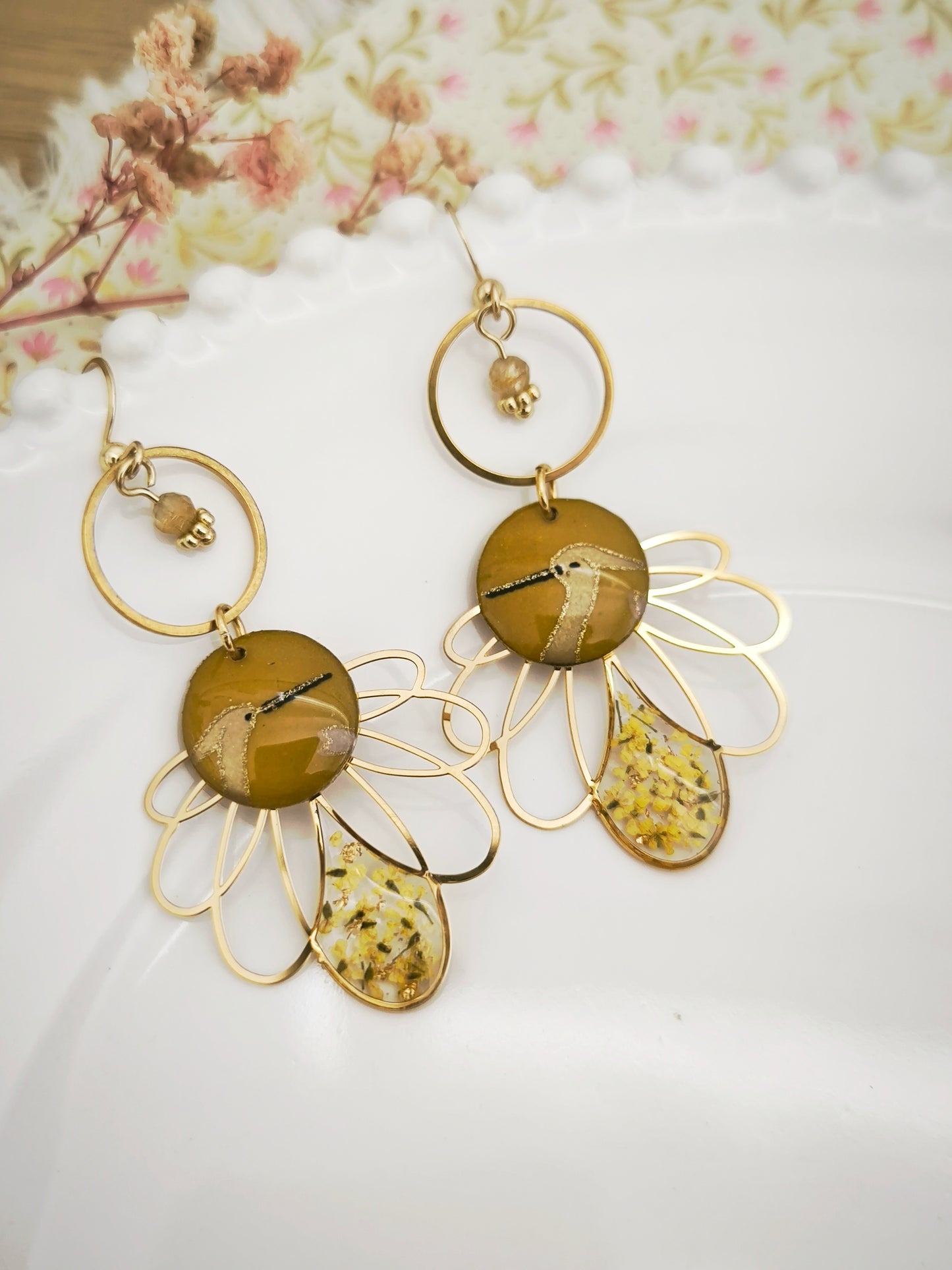 Boucles d'oreilles Tsuru no Hikari – Lumière de la Grue