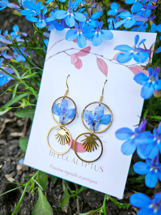 Boucles d'oreilles florales : Souvenir de Lobélie bleue