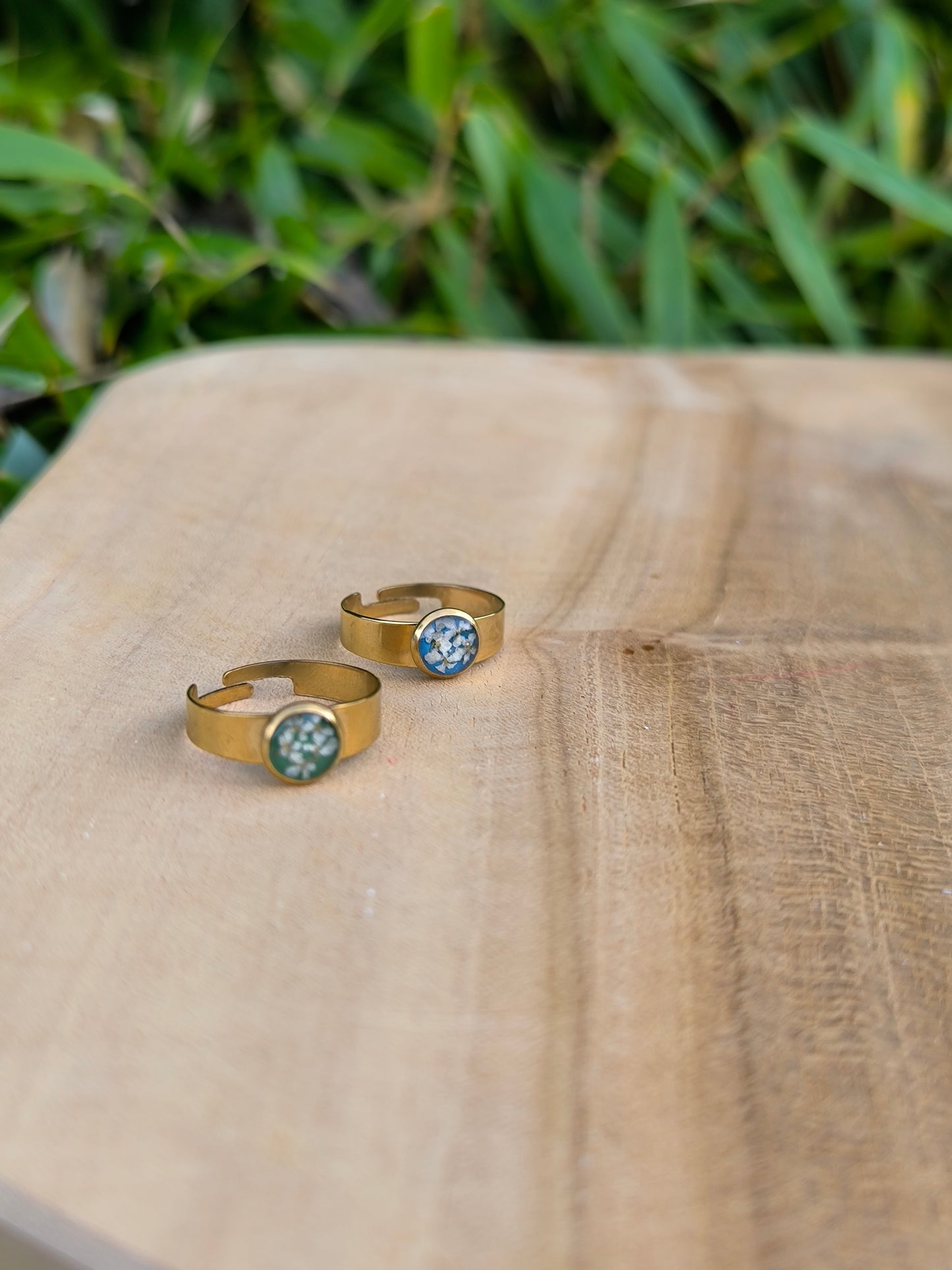 Réservé / Duo de bagues fleuries