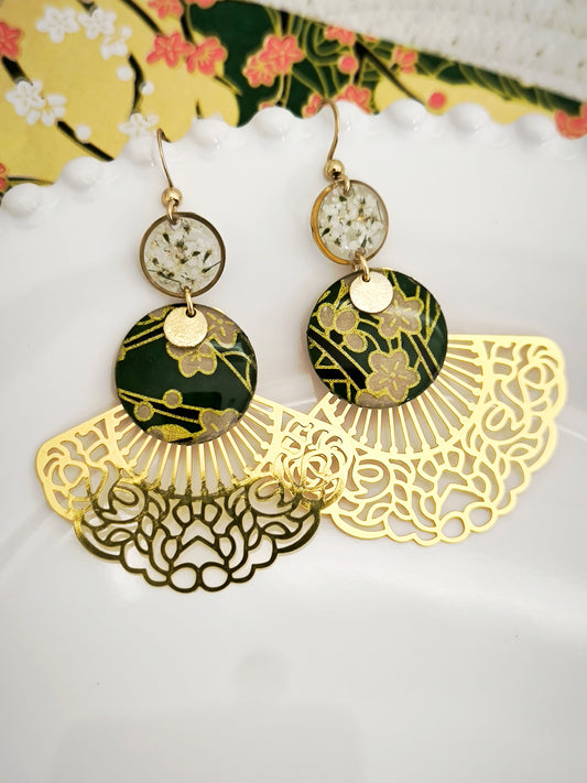 Boucles d'oreilles Midori no Hana