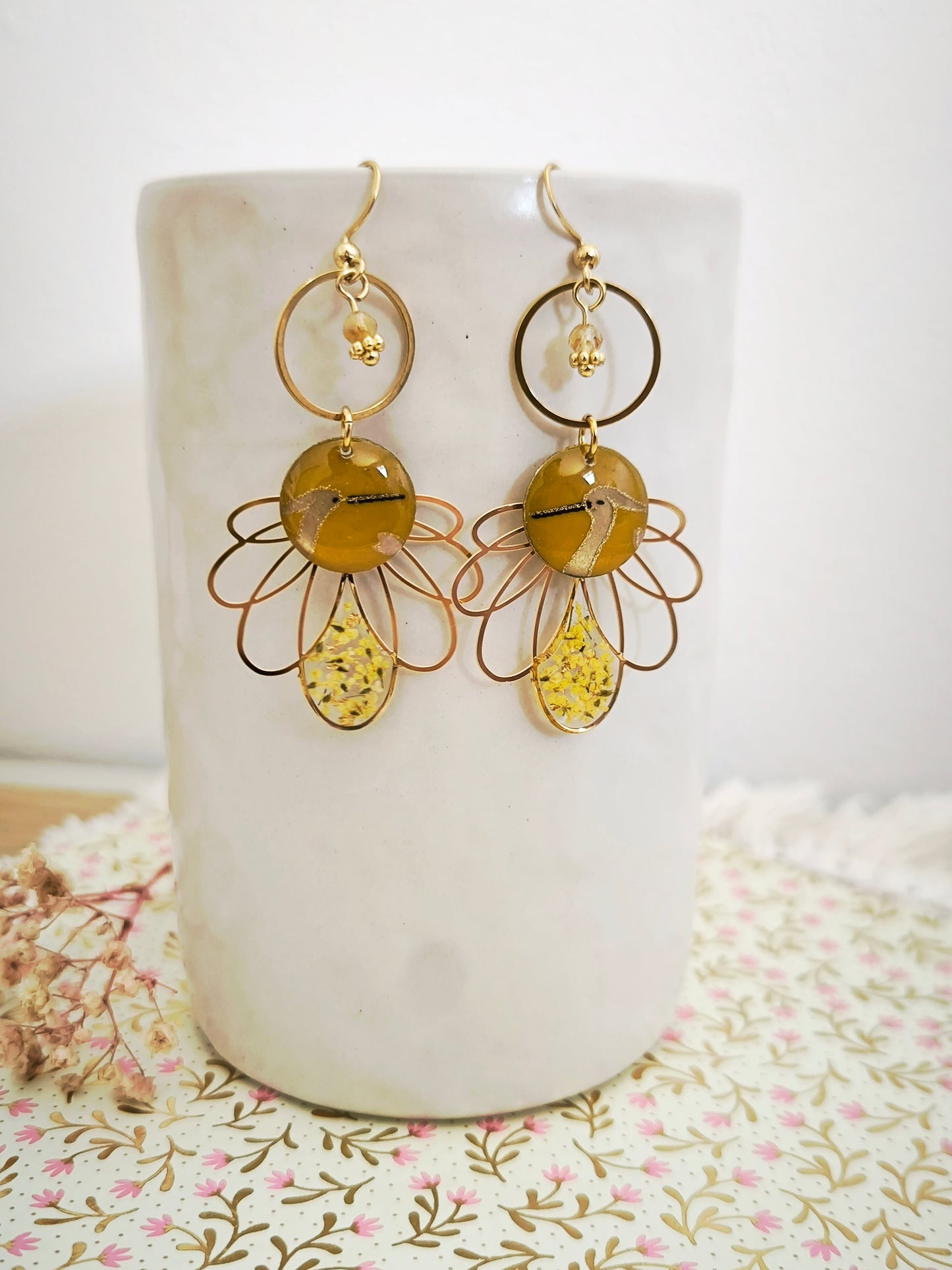 Boucles d'oreilles Tsuru no Hikari – Lumière de la Grue