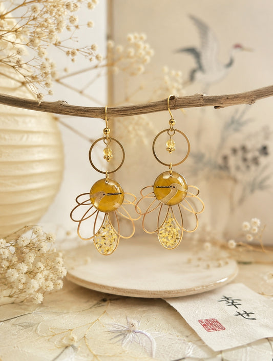 Boucles d'oreilles Tsuru no Hikari – Lumière de la Grue